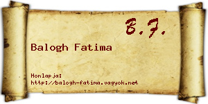 Balogh Fatima névjegykártya